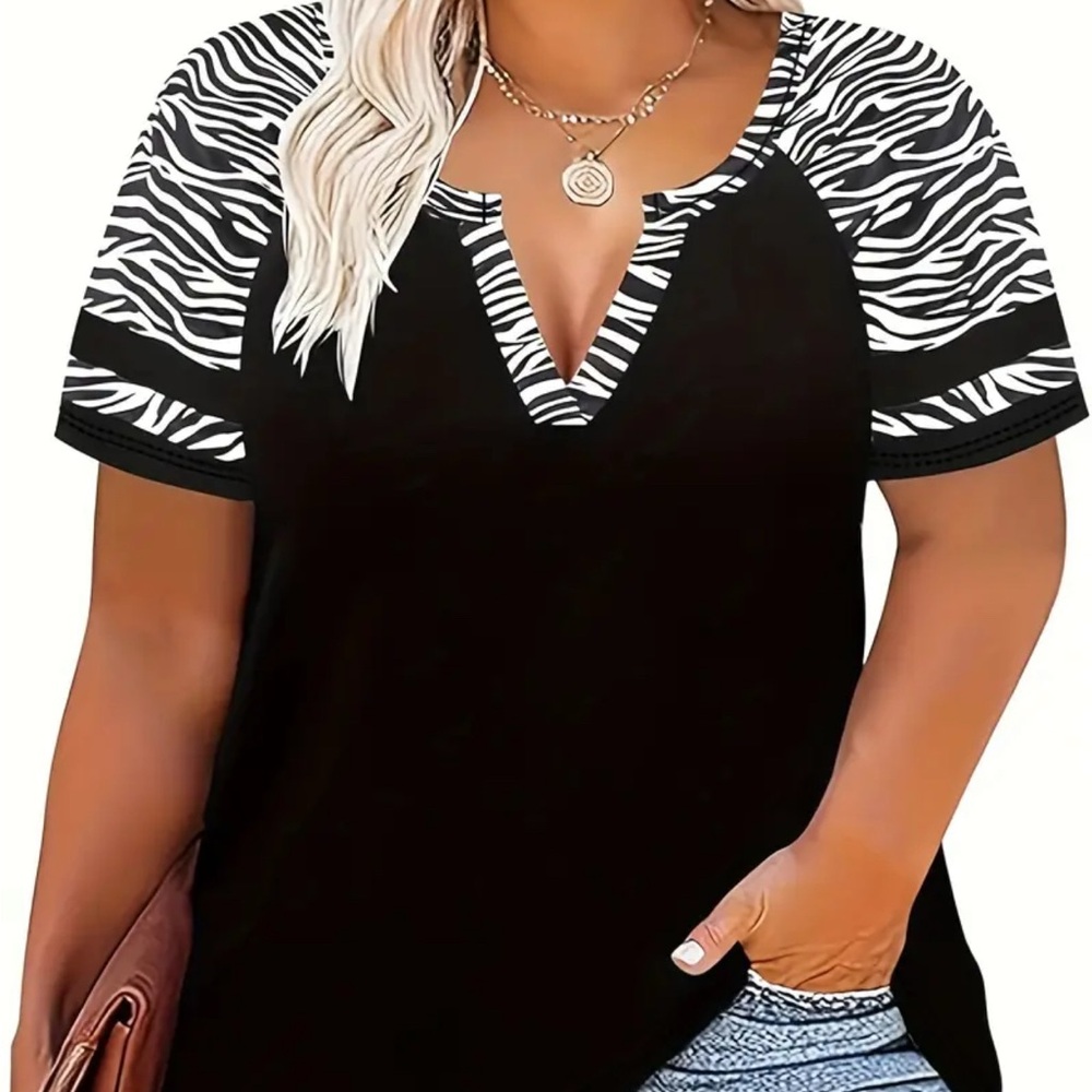 Black and White Zebra Print Women's Top